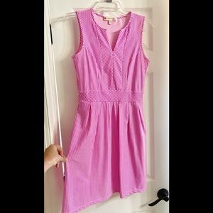 Jude Connally Pink & White Dress, Size Small